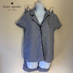 kate spade Navy and White Striped Short Pajama Set